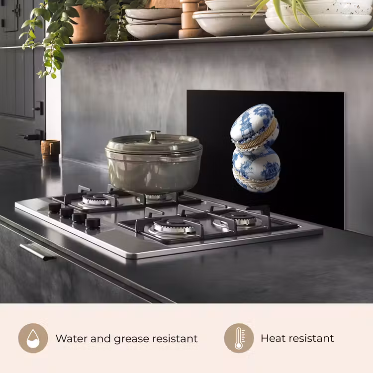 Kitchen splashback for hob - Food - Macaroons - Delft blue - Cookies — 2