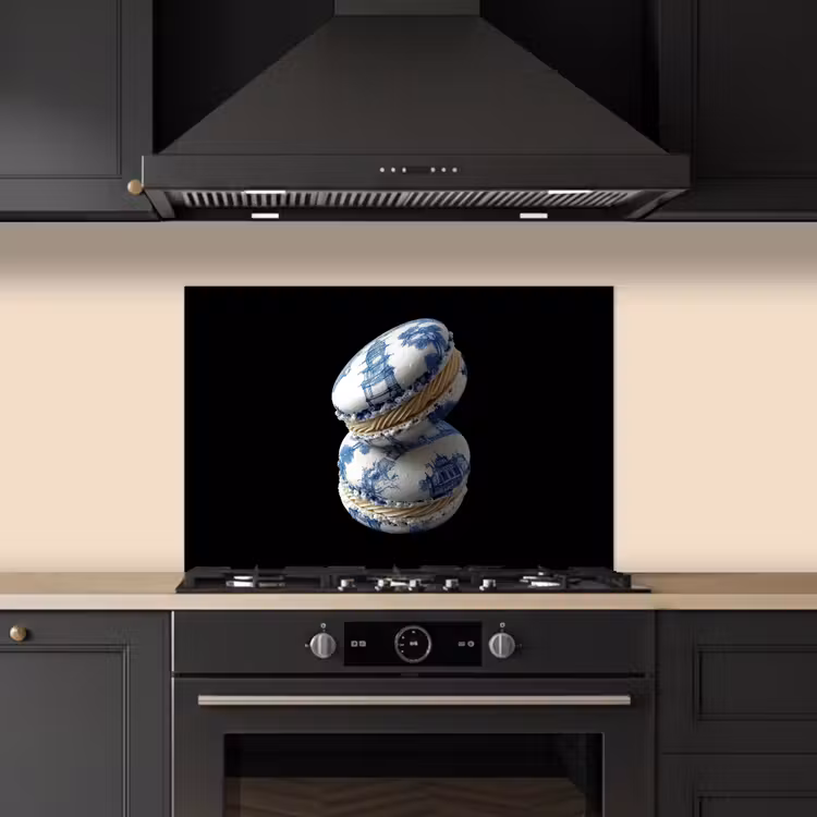 Kitchen splashback for hob - Food - Macaroons - Delft blue - Cookies — 5