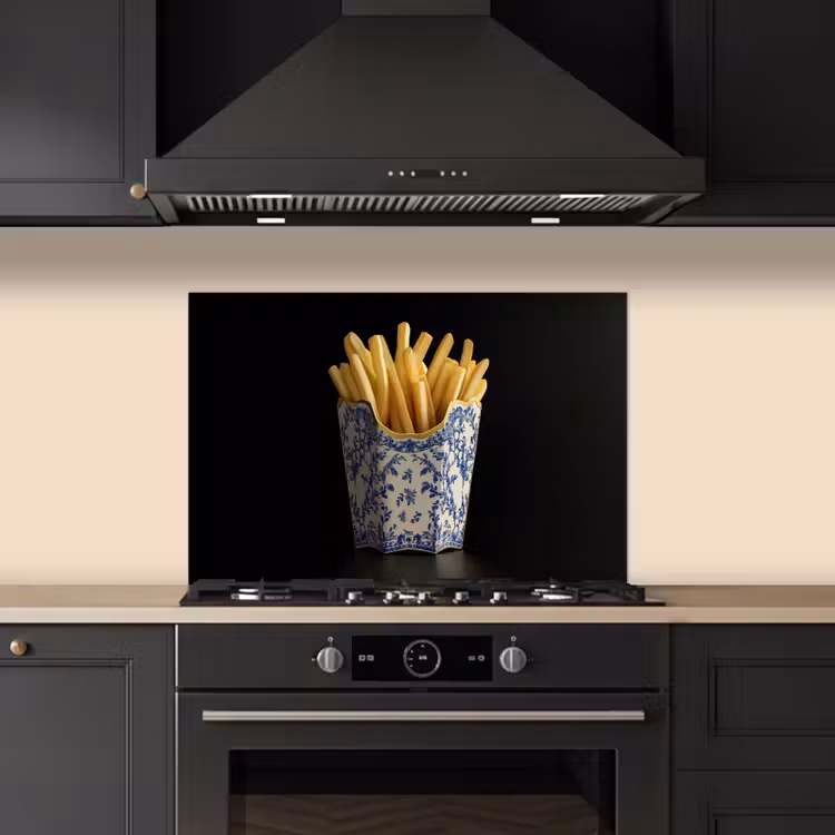 Kitchen splashback for hob - Fries - Porcelain - Delft blue - Food — 5