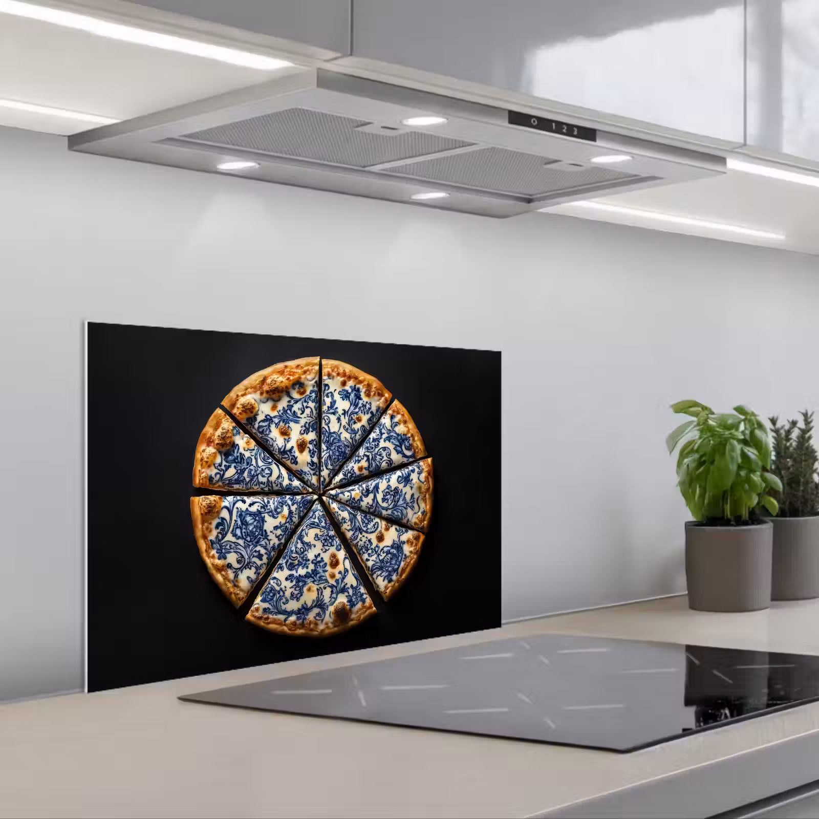 Kitchen splashback for hob - Pizza - Food - Delftware — 1