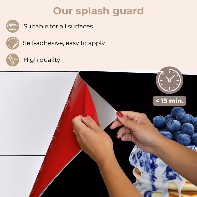 Kitchen splashback for hob - Pancakes - Blueberries - Plate — 4