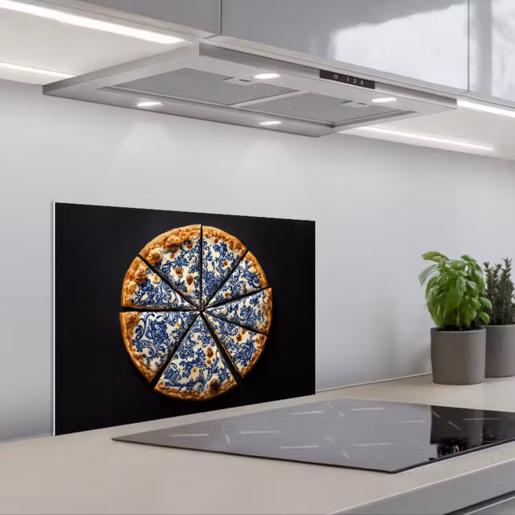 Kitchen splashback for hob - Pizza - Food - Delftware — 1