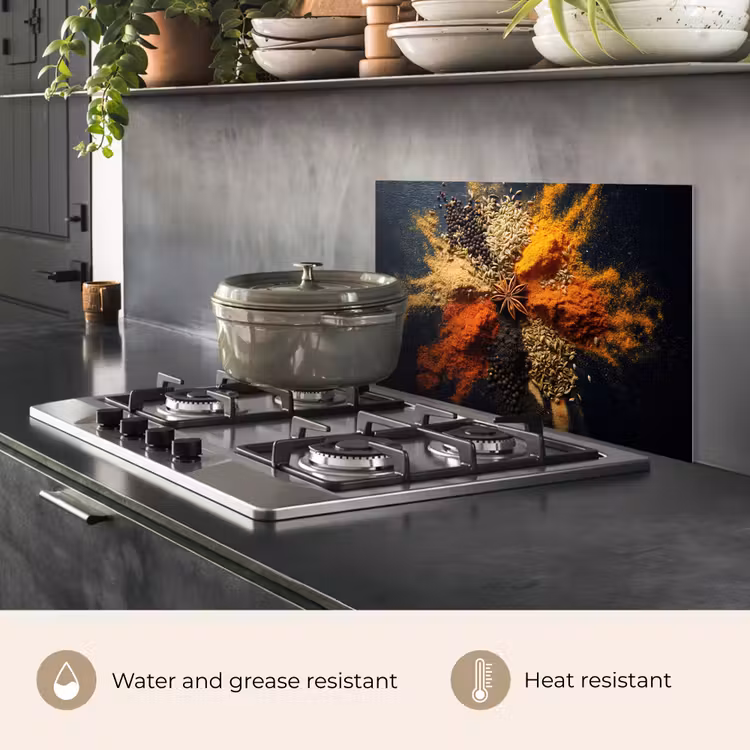 Kitchen splashback for hob - Spices - Explosion - Orange — 2