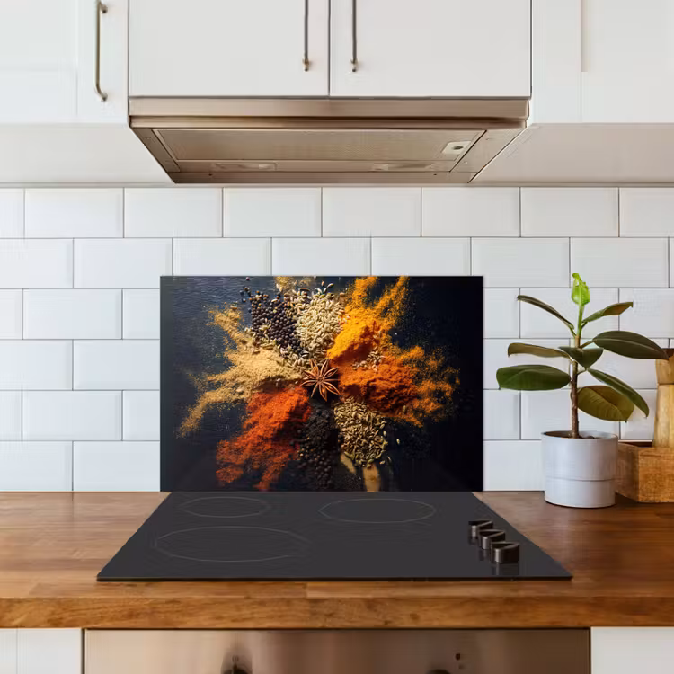 Kitchen splashback for hob - Spices - Explosion - Orange — 3