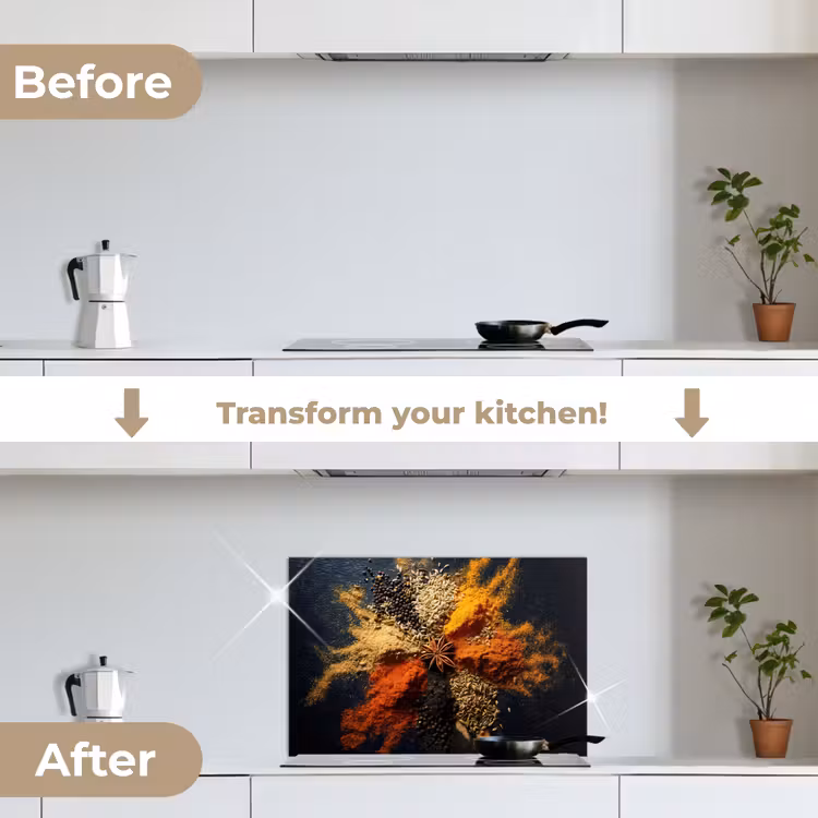 Kitchen splashback for hob - Spices - Explosion - Orange — 7