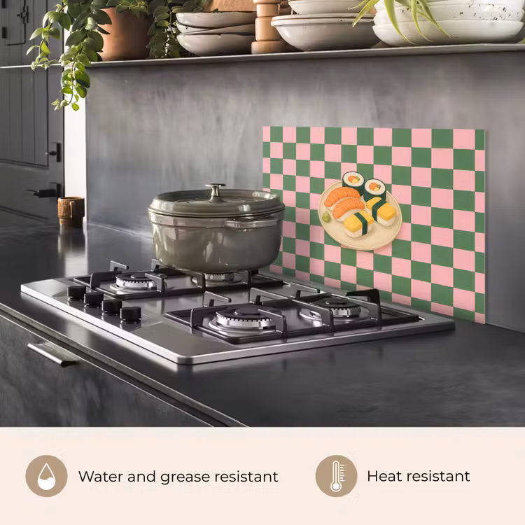 Kitchen splashback for hob - Sushi - Plate - Blocked - Green — 2