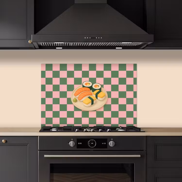 Kitchen splashback for hob - Sushi - Plate - Blocked - Green — 5