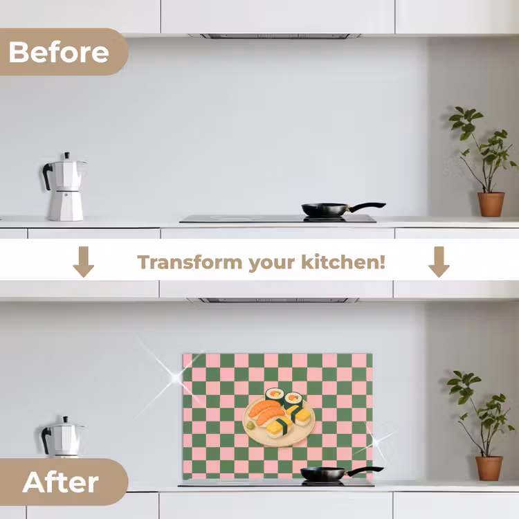 Kitchen splashback for hob - Sushi - Plate - Blocked - Green — 7