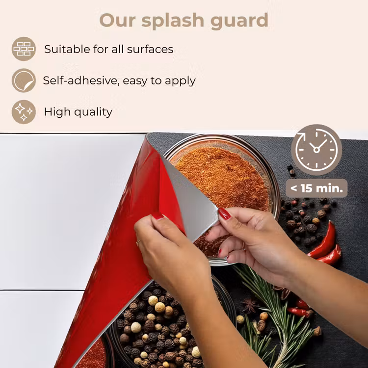 Kitchen splashback for hob - Glasses - trays - leaves - herbs — 4