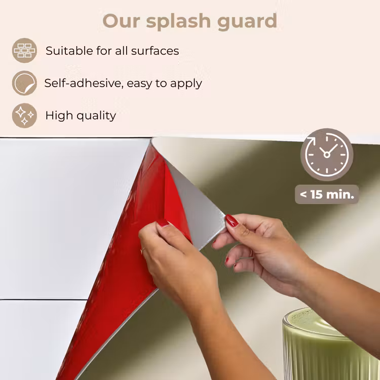 Kitchen splashback for hob - Matcha - Glass - Green - Minimalist — 4