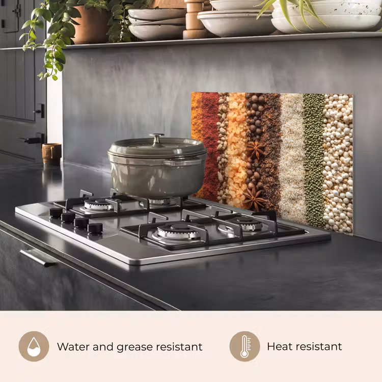 Kitchen splashback for hob - Orbits - Vertical - Herbs - Variation — 2