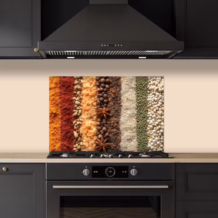 Kitchen splashback for hob - Orbits - Vertical - Herbs - Variation — 5