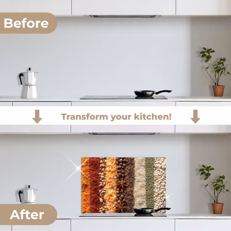 Kitchen splashback for hob - Orbits - Vertical - Herbs - Variation — 7