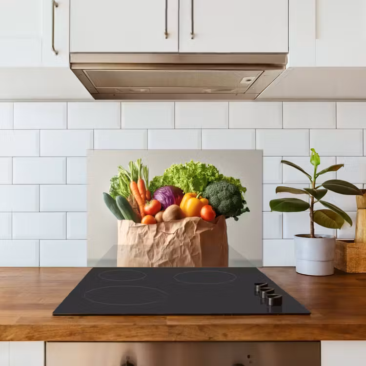 Kitchen splashback for hob - Papers - Groceries - Colorful — 3