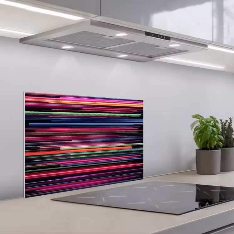 Kitchen splashback for hob - Gaming - Abstract - Lines - Horizontal - Colorful — 1