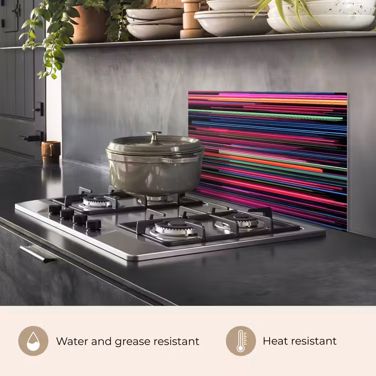 Kitchen splashback for hob - Gaming - Abstract - Lines - Horizontal - Colorful — 2