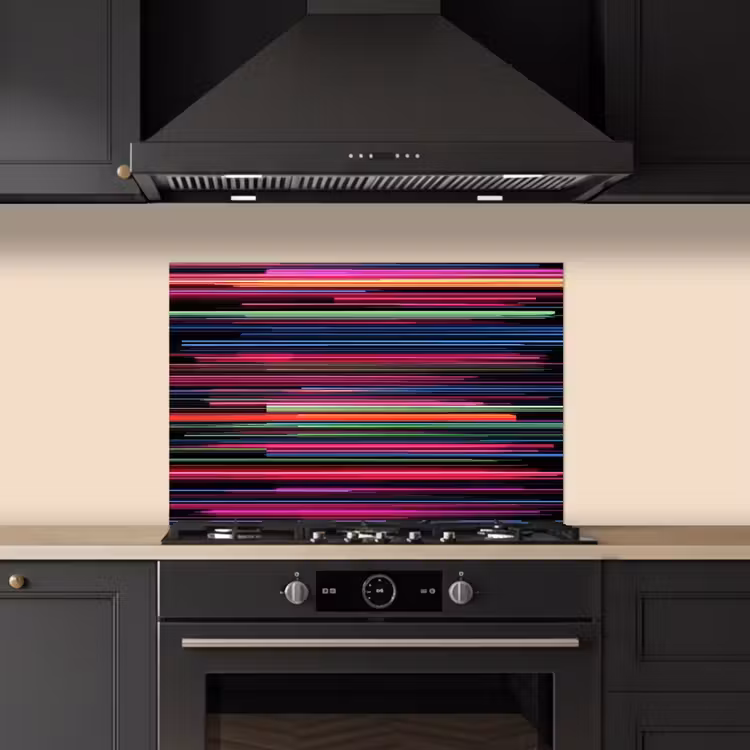 Kitchen splashback for hob - Gaming - Abstract - Lines - Horizontal - Colorful — 5