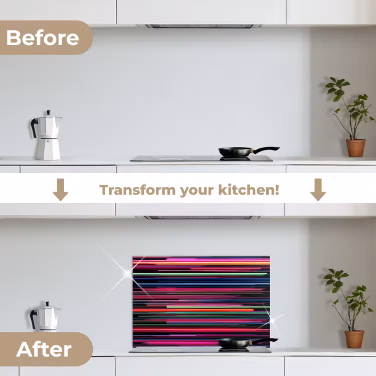 Kitchen splashback for hob - Gaming - Abstract - Lines - Horizontal - Colorful — 7