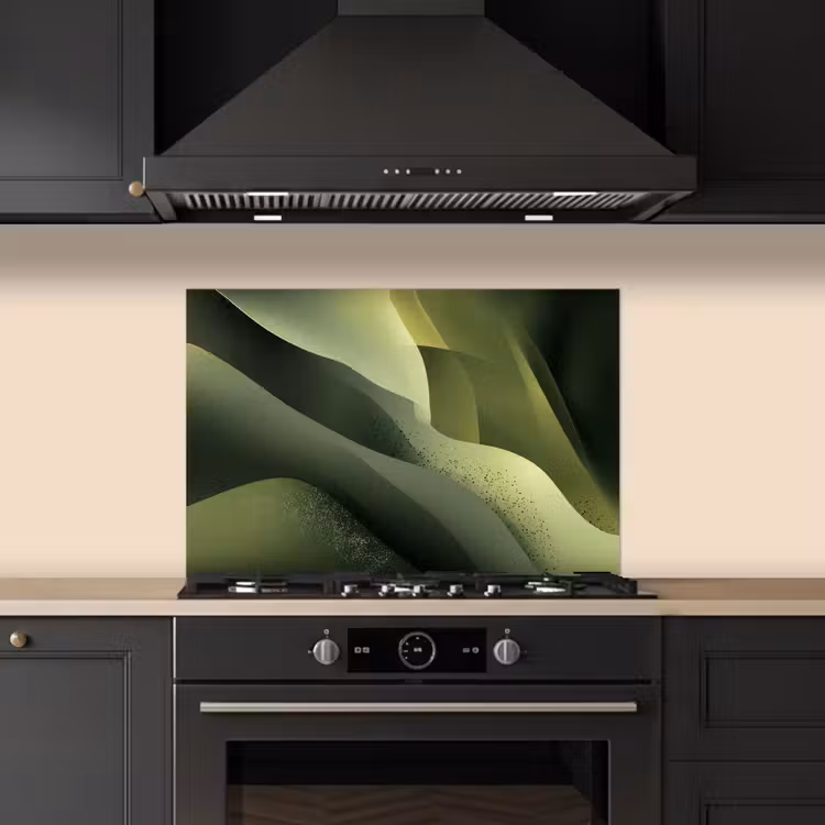 Kitchen splashback for hob - Gaming - Waves - Abstract - Hills - Green — 5