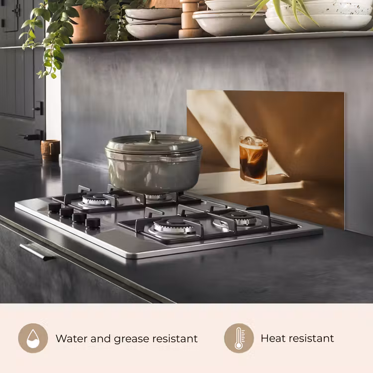 Kitchen splashback for hob - Glass - Iced Coffee - Shade - Brown — 2
