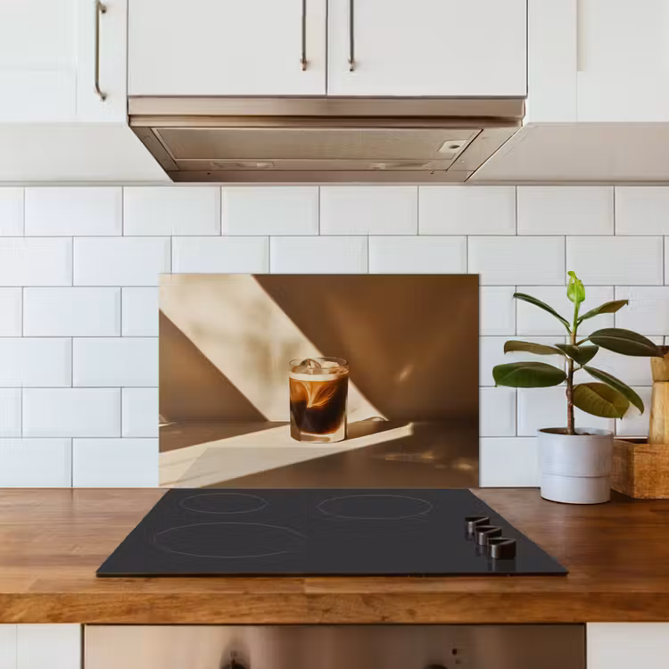Kitchen splashback for hob - Glass - Iced Coffee - Shade - Brown — 3