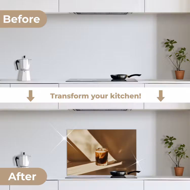 Kitchen splashback for hob - Glass - Iced Coffee - Shade - Brown — 7