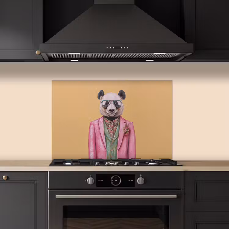 Kitchen splashback for hob - Panda - Suit - Sunglasses - Blue — 5