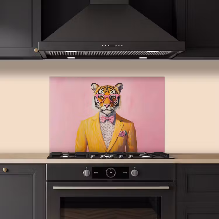 Kitchen splashback for hob - Tiger - Glasses - Yellow - Jacket — 5