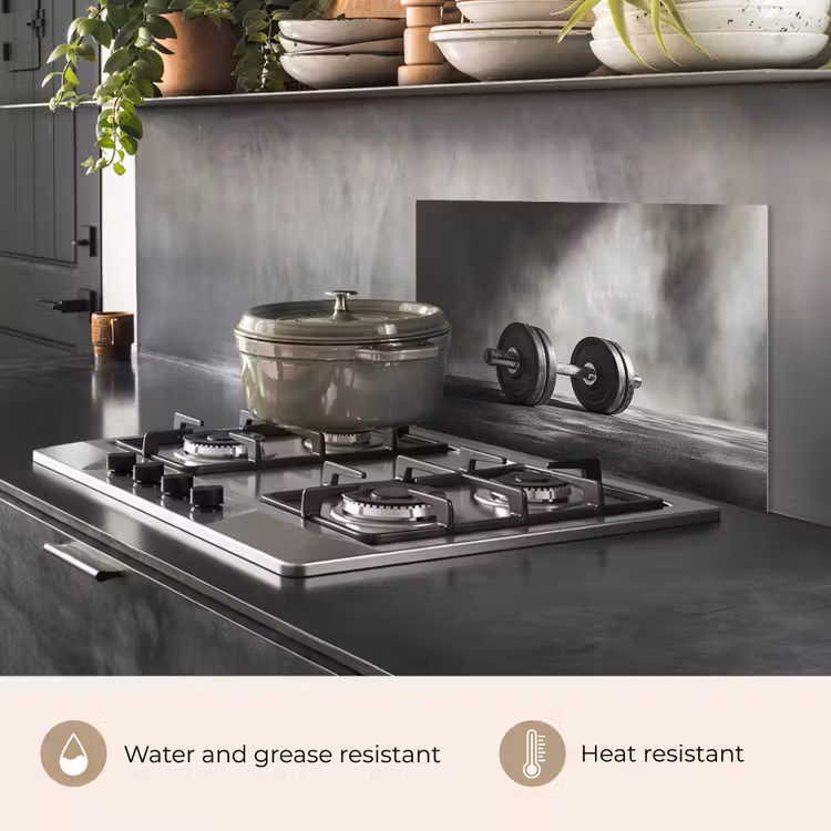 Kitchen splashback for hob - Halter - Weights - Black — 2