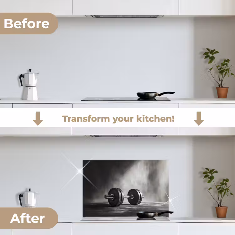 Kitchen splashback for hob - Halter - Weights - Black — 7
