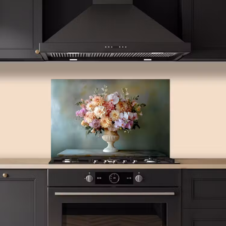 Kitchen splashback for hob - Orchid - Bouquet - Vase - Flowers — 5