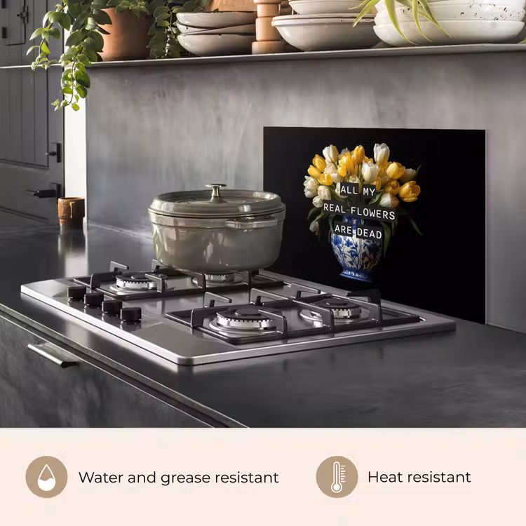 Kitchen splashback for hob - Quotes - Flower - Tulip - Yellow — 2