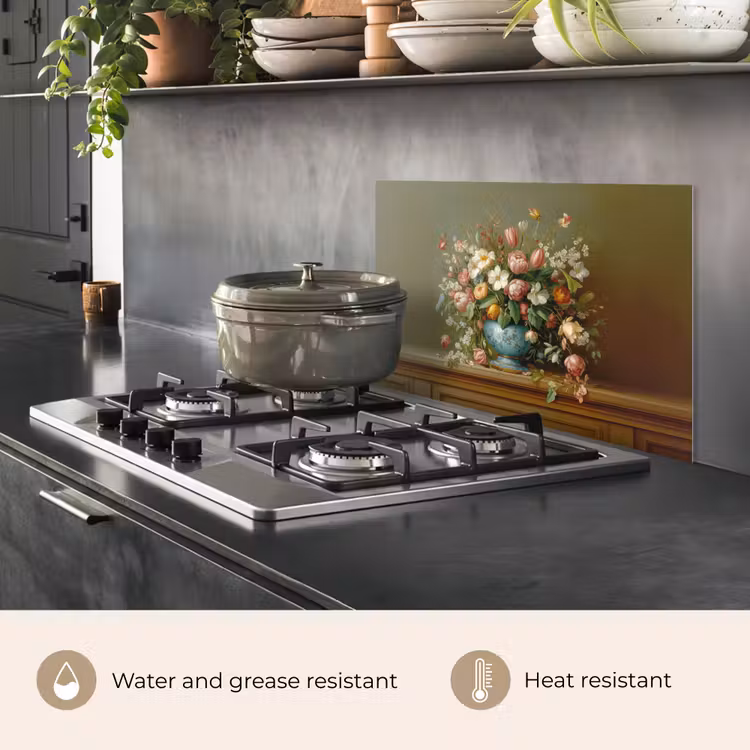 Kitchen splashback for hob - Vase - Pastel - Colors - Flowers — 2
