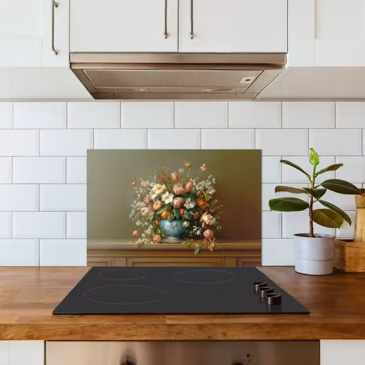 Kitchen splashback for hob - Vase - Pastel - Colors - Flowers — 3