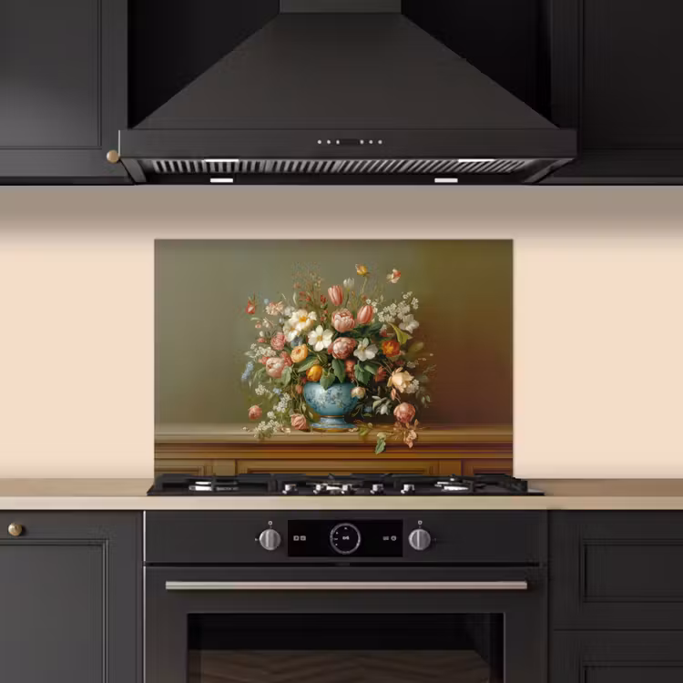 Kitchen splashback for hob - Vase - Pastel - Colors - Flowers — 5
