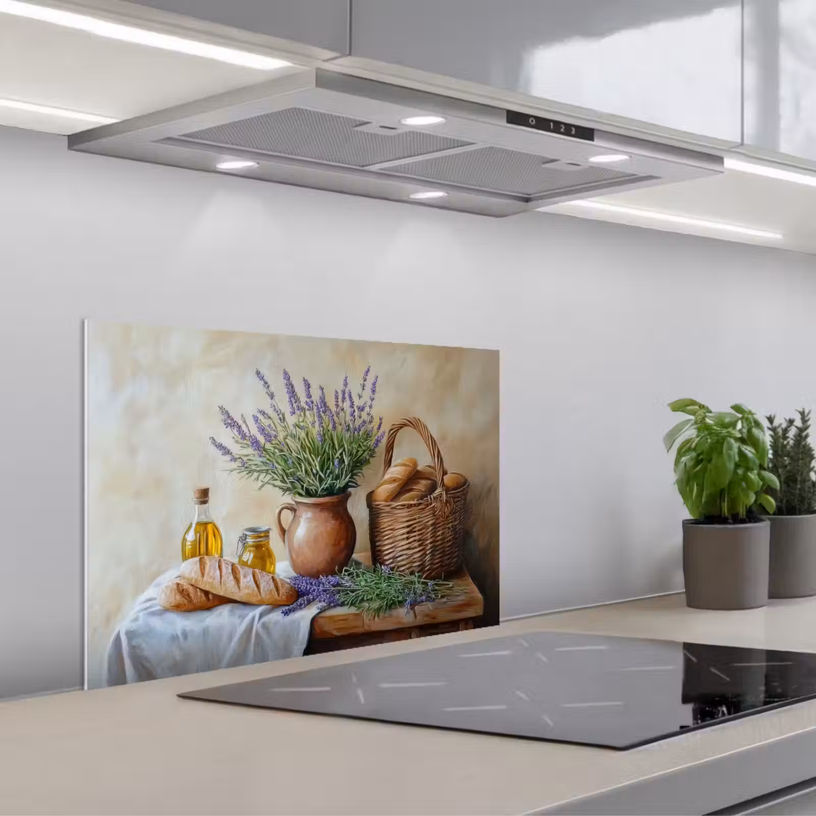 Kitchen splashback for hob - Lavender - Bread - Still Life — 1