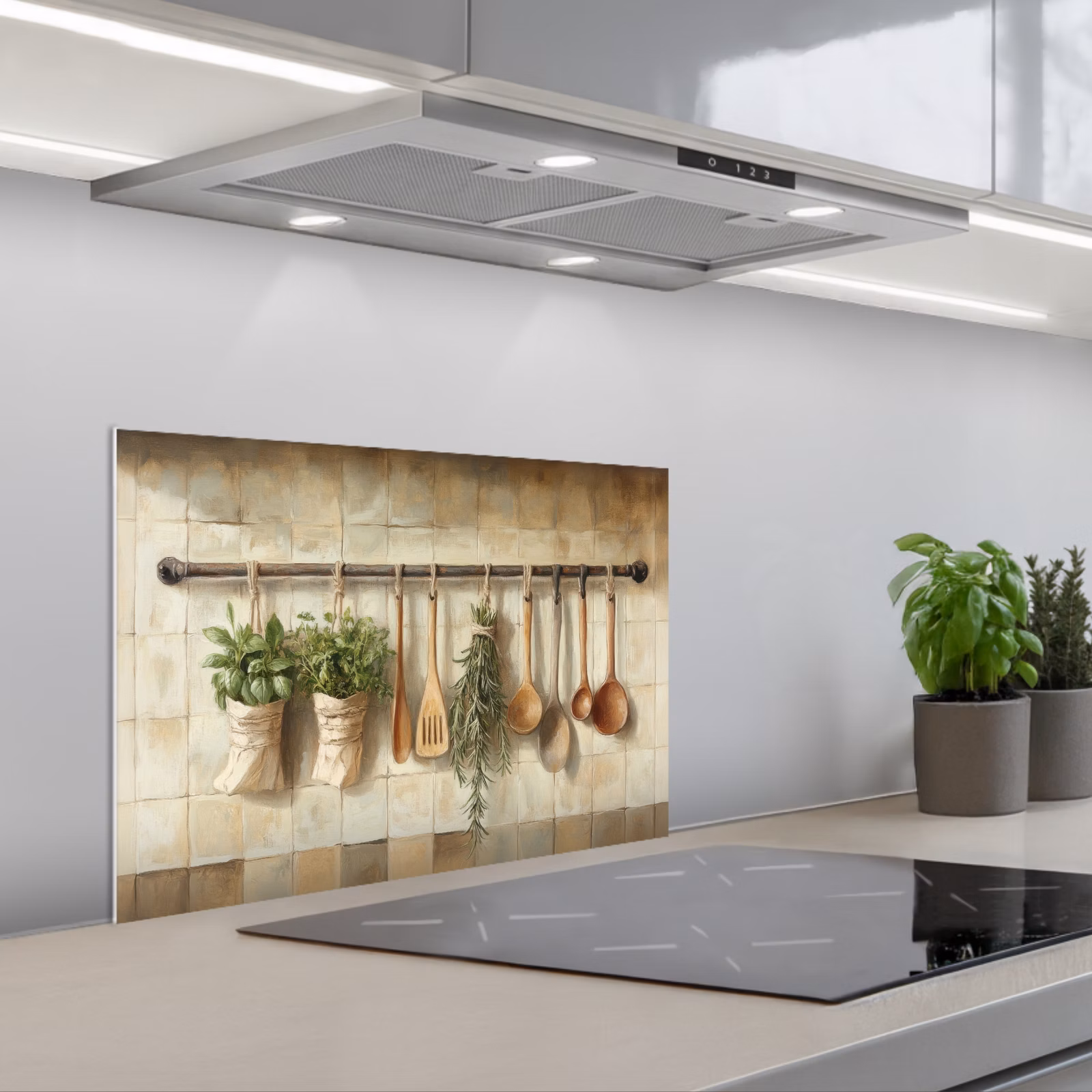 Kitchen splashback for hob - Wood - Kitchenware - Still Life - Tiles — 1