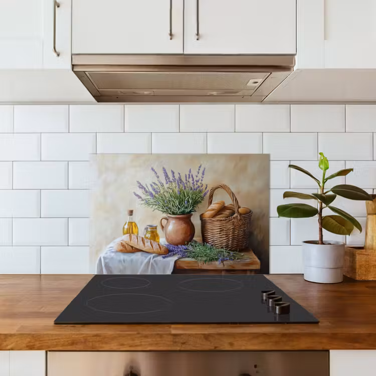 Kitchen splashback for hob - Lavender - Bread - Still Life — 3