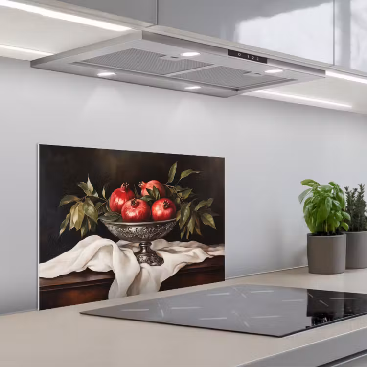 Kitchen splashback for hob - Pomegranates - Classic - Vintage — 1