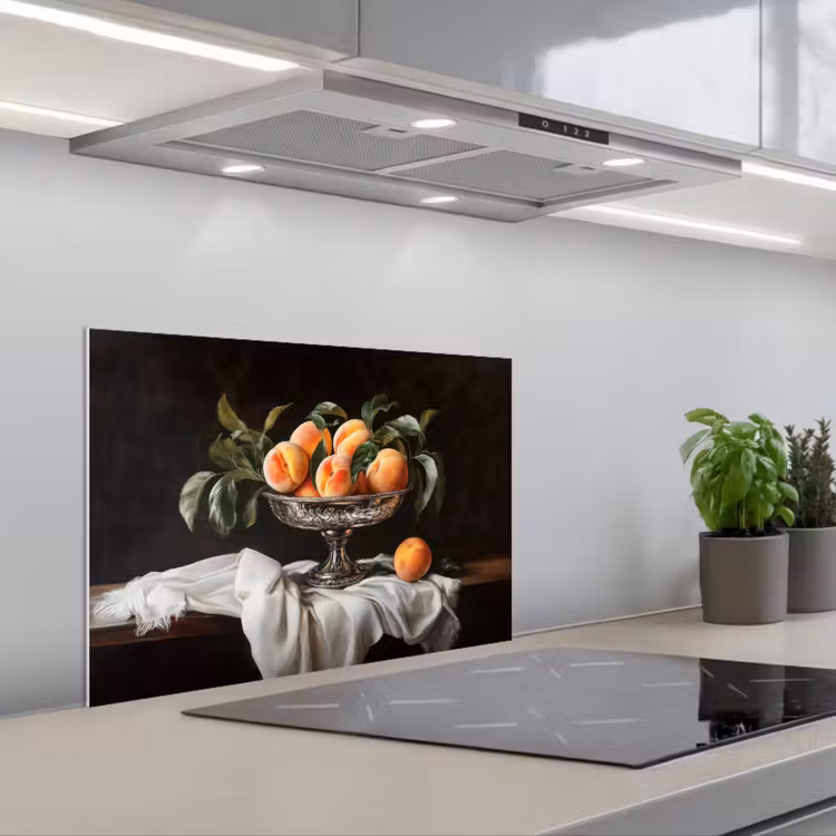 Kitchen splashback for hob - Still Life - Peaches - Vintage — 1
