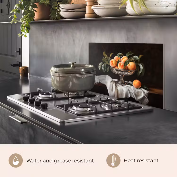 Kitchen splashback for hob - Still Life - Peaches - Vintage — 2