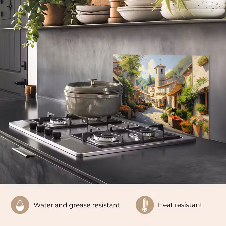 Kitchen splashback for hob - Village - Sun - Stalls - Houses — 2