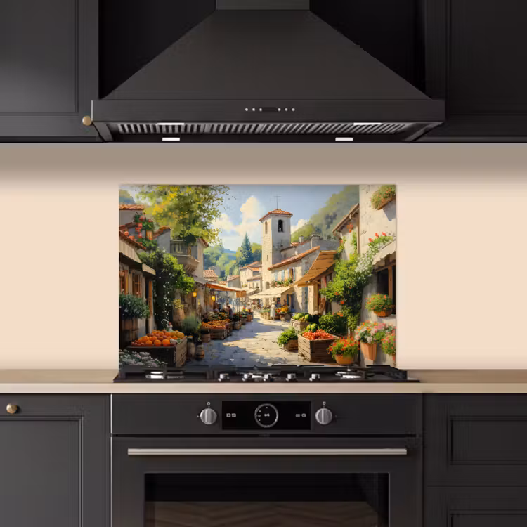 Kitchen splashback for hob - Village - Sun - Stalls - Houses — 5