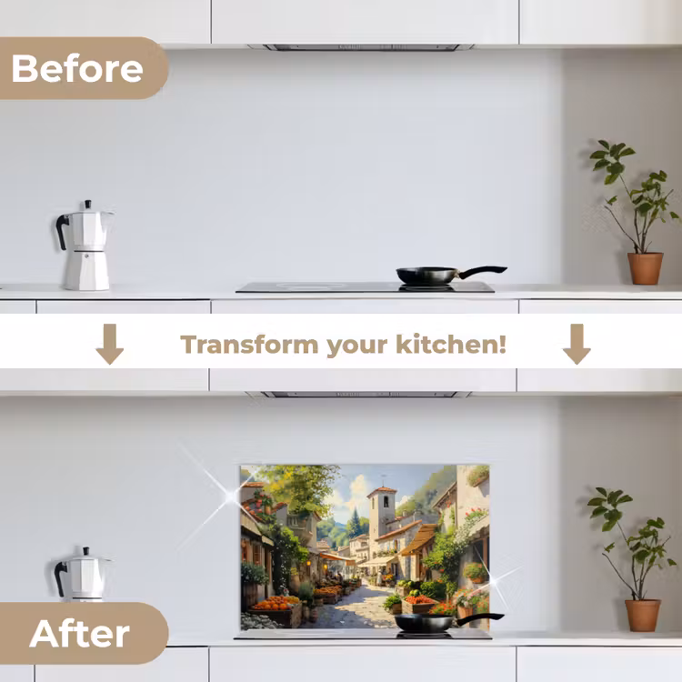 Kitchen splashback for hob - Village - Sun - Stalls - Houses — 7
