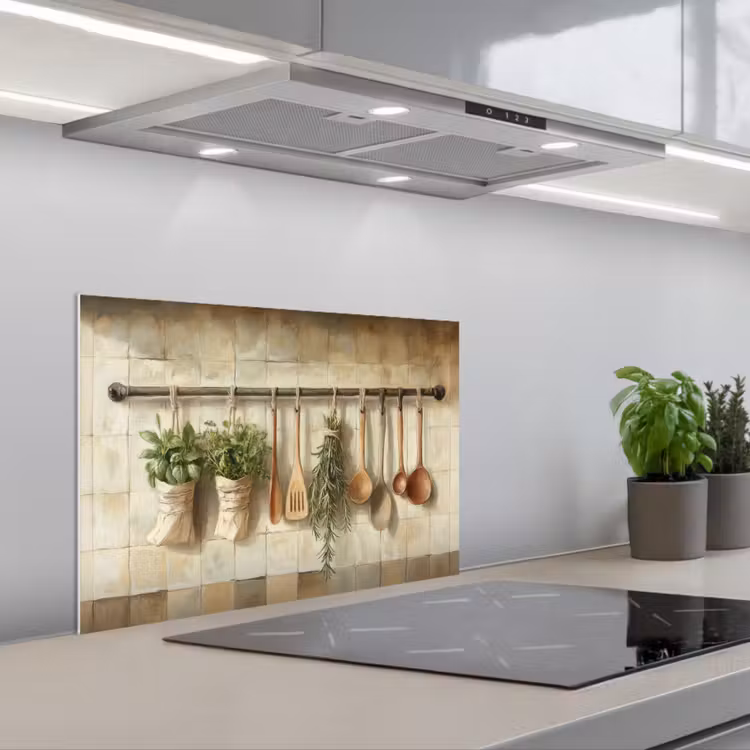 Kitchen splashback for hob - Wood - Kitchenware - Still Life - Tiles — 1