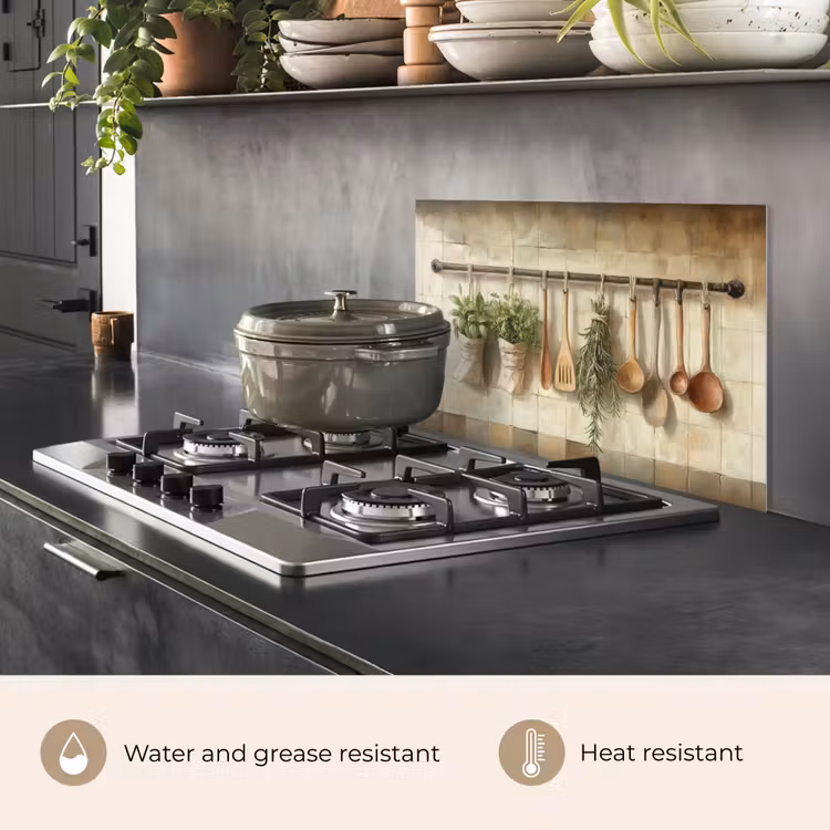 Kitchen splashback for hob - Wood - Kitchenware - Still Life - Tiles — 2
