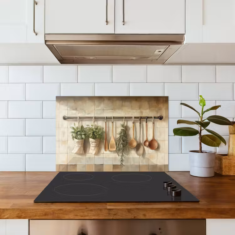 Kitchen splashback for hob - Wood - Kitchenware - Still Life - Tiles — 3