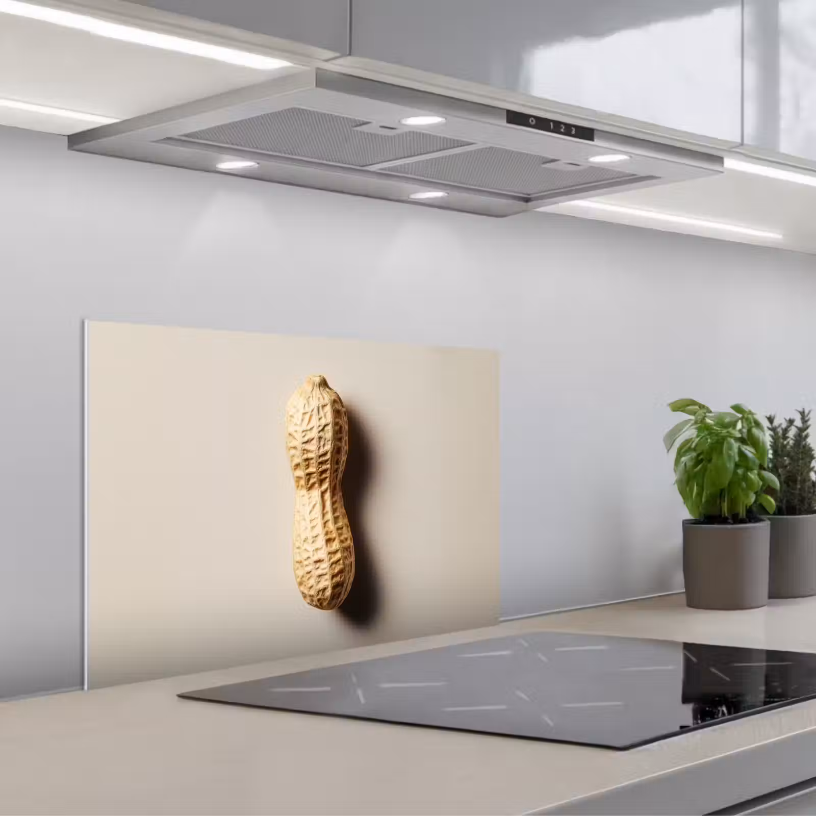 Kitchen splashback for hob - Peanut - Raw - Beige — 1