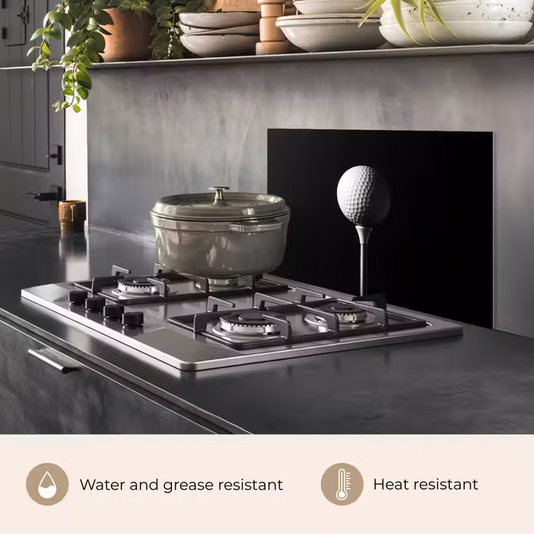 Kitchen splashback for hob - Golf ball - Minimalist - White — 2