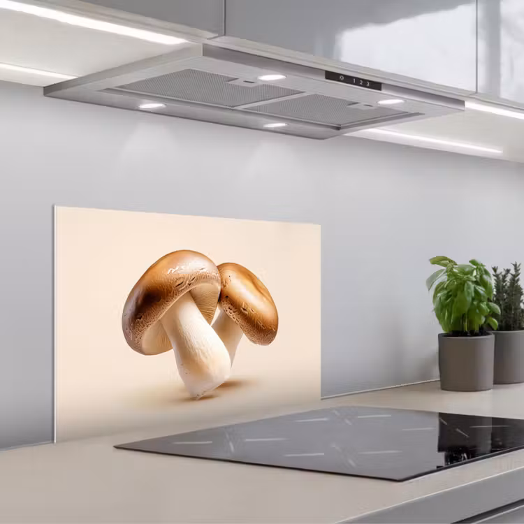 Kitchen splashback for hob - Mushrooms - Soft - Beige — 1